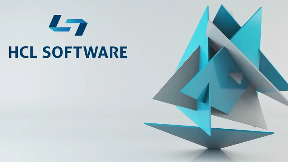 לוגו HCLSoftware לצד איור גאומטרי